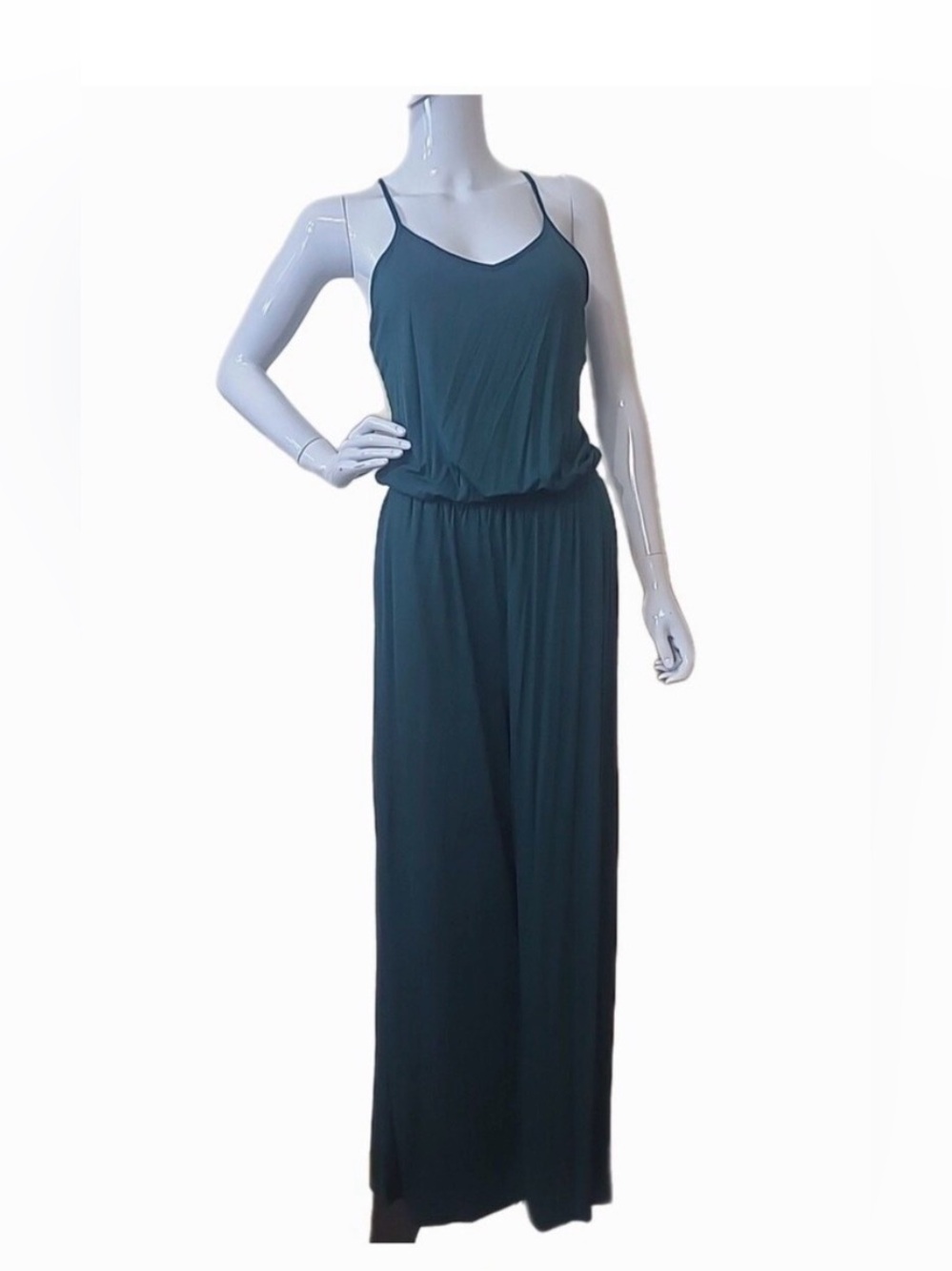 Kori America Jumpsuit
Womens Size XL Spaghetti Strap Teal Crisscross Back NWT